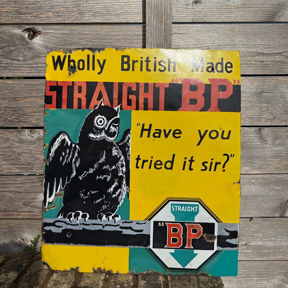 Lot 79: BP Straight Enamel Advertising Sign