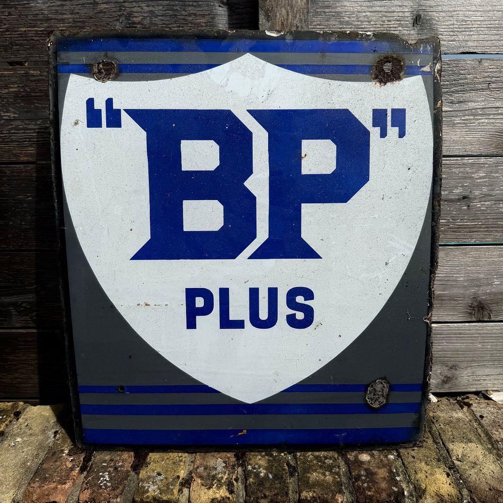 Lot 80: BP Plus Enamel Advertising Sign