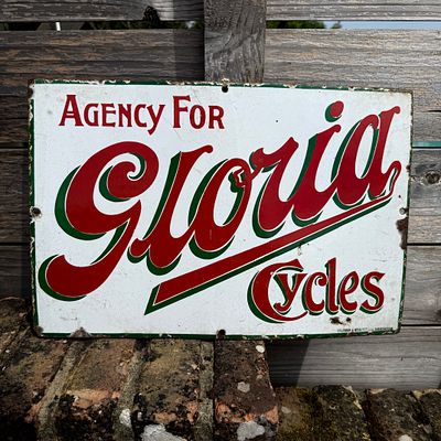 Gloria Cycles Enamel Advertising Sign