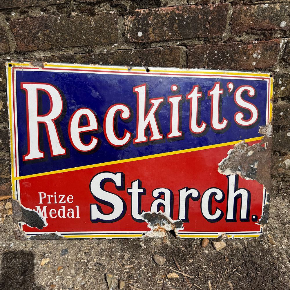 Lot 588: Reckitt's Starch Enamel Advertising Sign