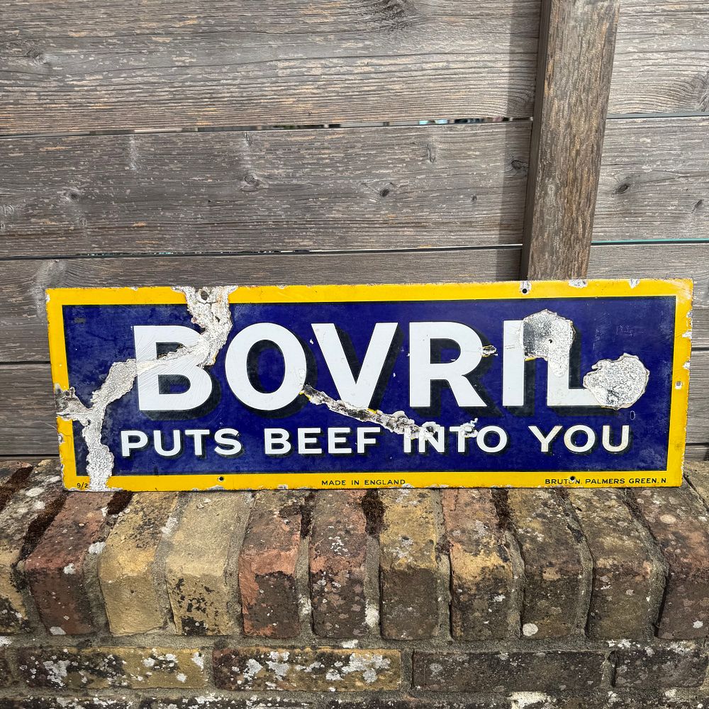 Lot 593: Bovril Enamel Advertising Sign