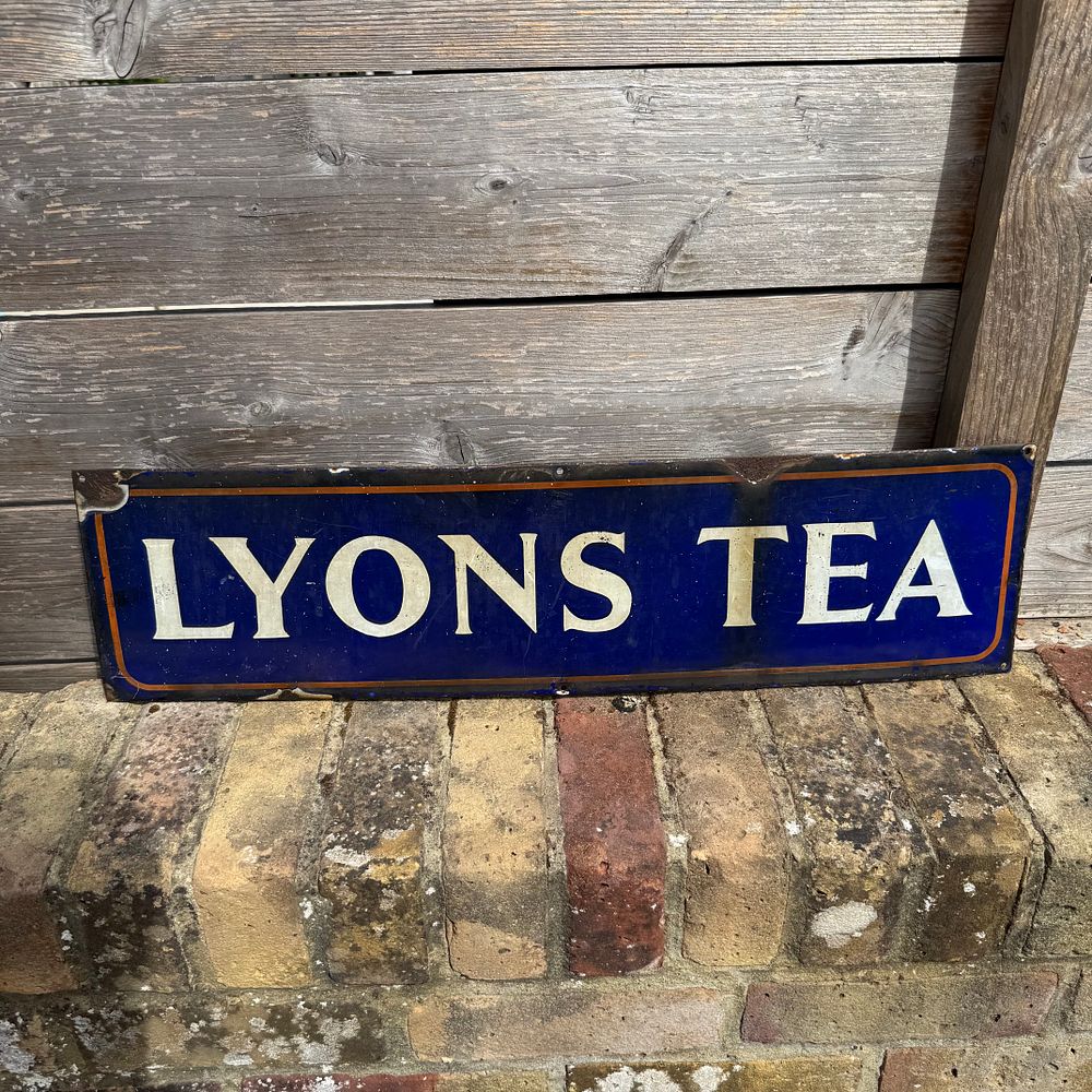 Lot 594: Lyons Tea Enamel Advertising Sign