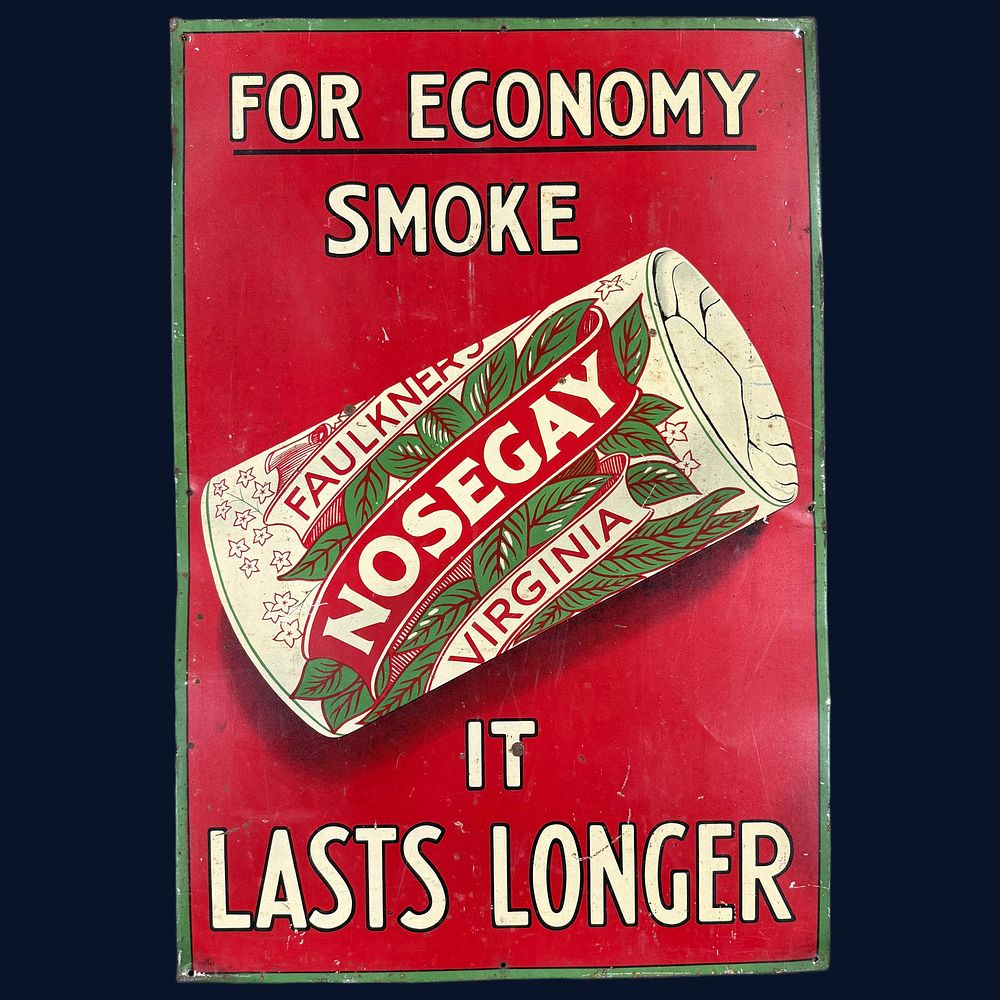 Lot 4: Faulkner's Nosegay Lithographed Tin Advertising Sign