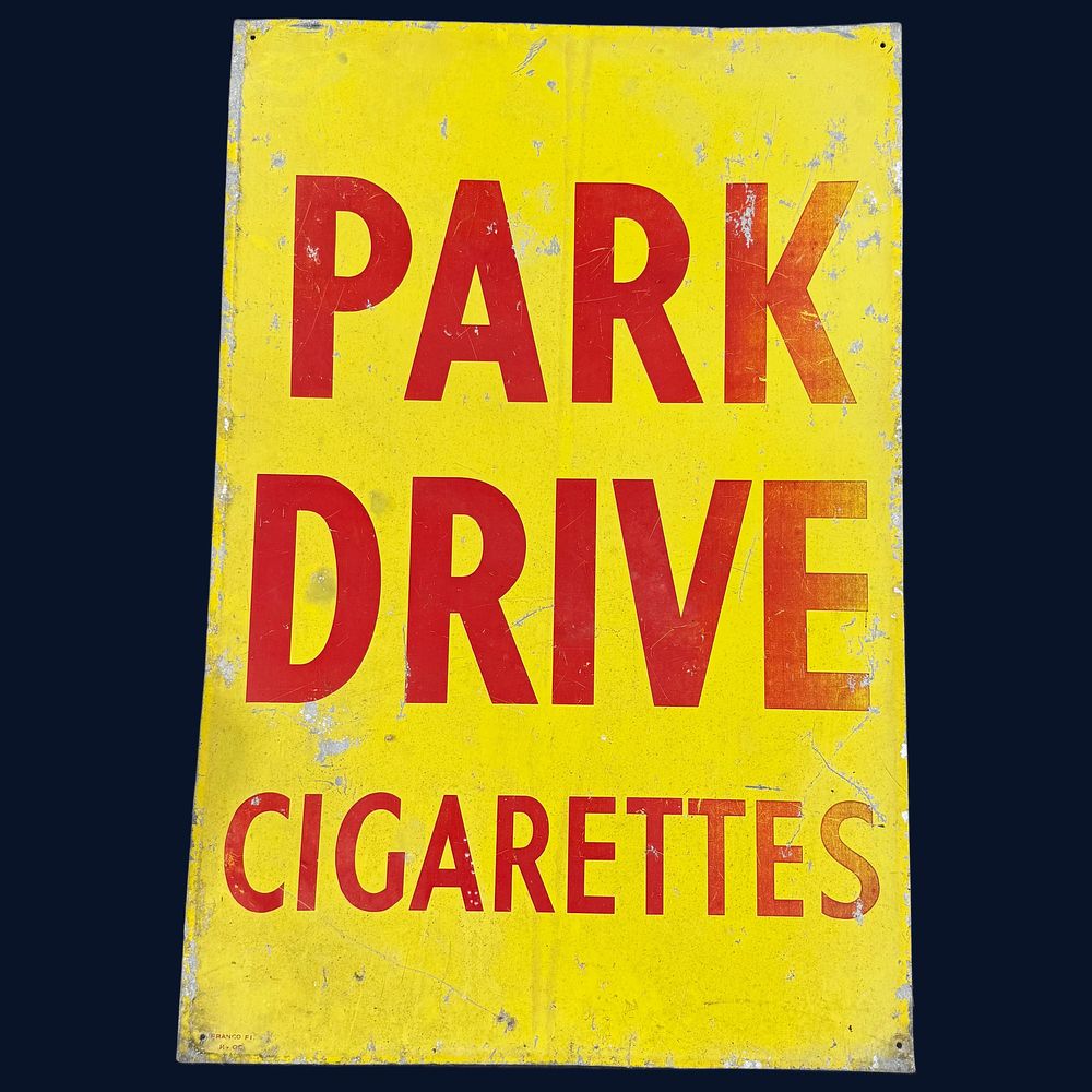 Lot 7: Park Drive Cigarettes Metal Advertising Sign