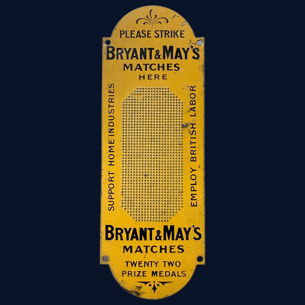 Lot 11: Bryant & May's Matches Tin Advertising Sign/Match Striker