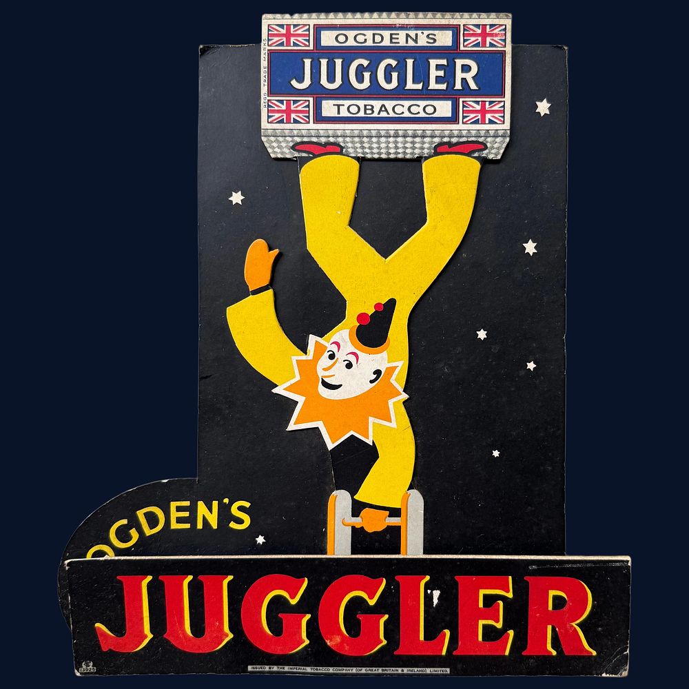 Lot 18: Ogden's Juggler Tobacco Advertising Showcard