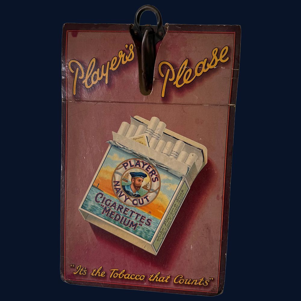 Lot 28: Player's Navy Cut Cigarettes Cardboard Advertising Showcard