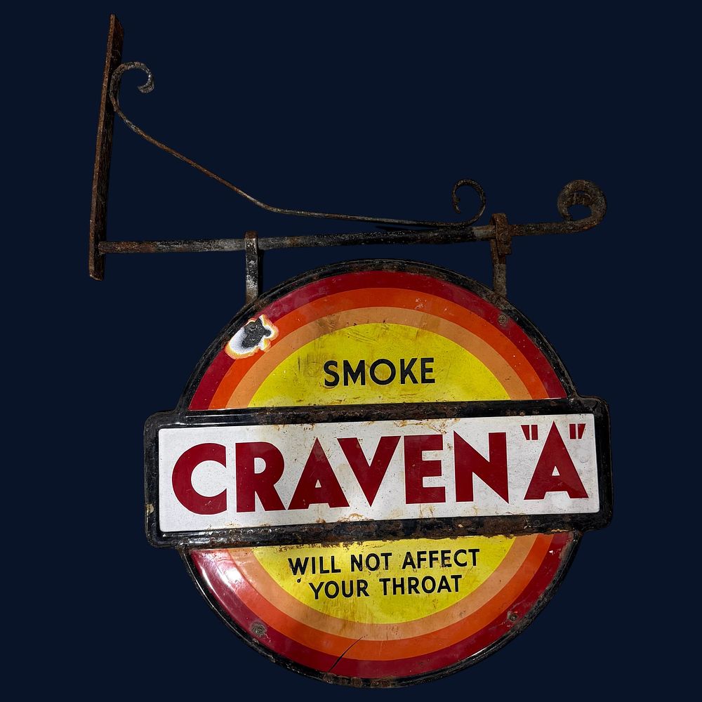 Lot 38: Craven "A" Double-sided Enamel Advertising Sign