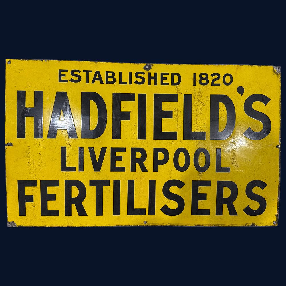 Lot 43: Hadfield's Liverpool Fertilisers Enamel Advertising Sign