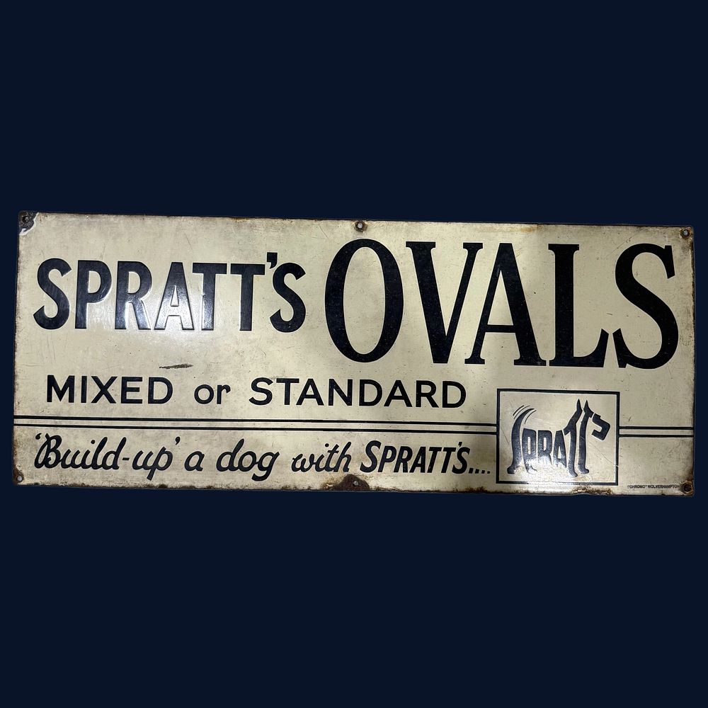 Lot 47: Spratt's Ovals Enamel Advertising Sign