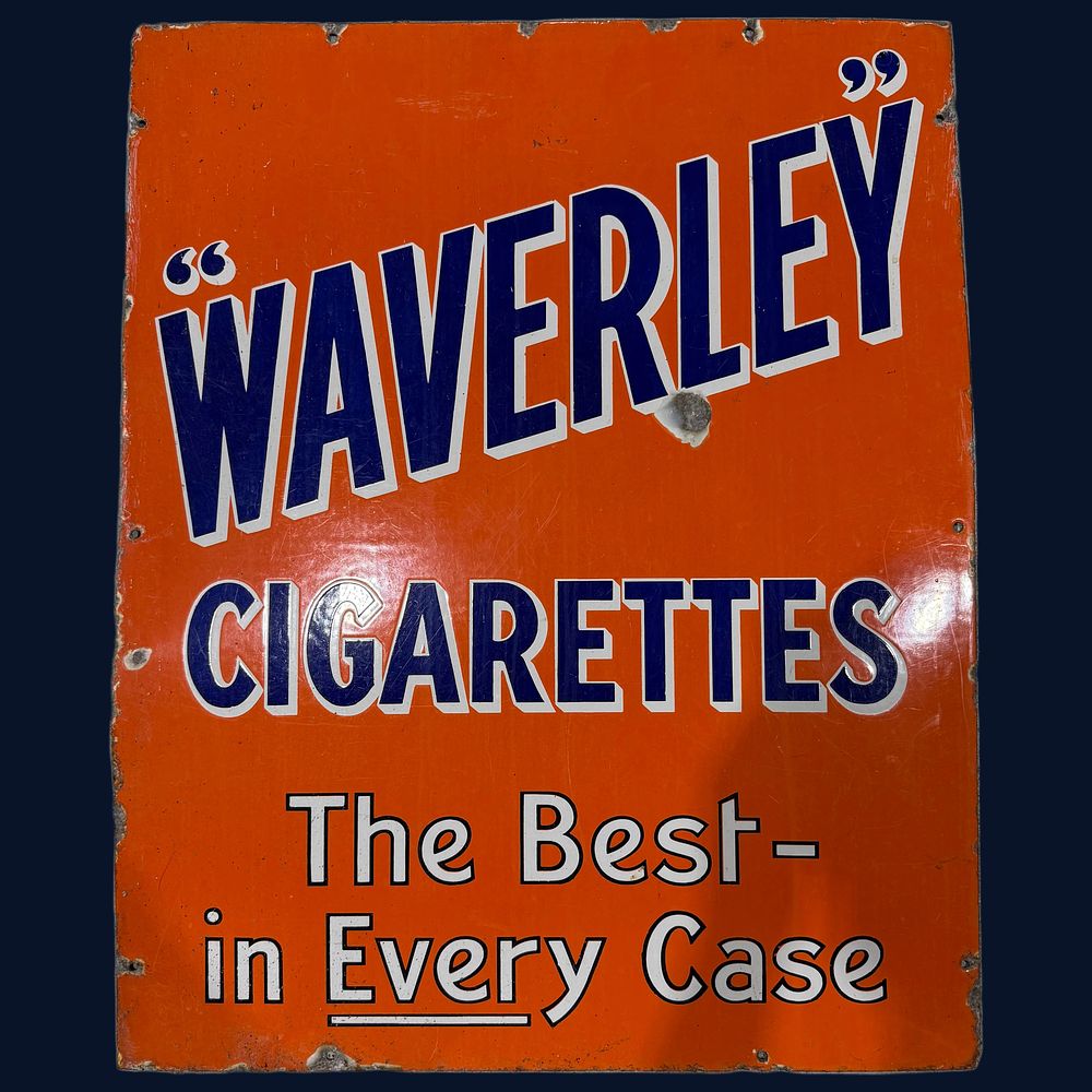 Lot 52: Waverley Cigarettes Enamel Advertising Sign