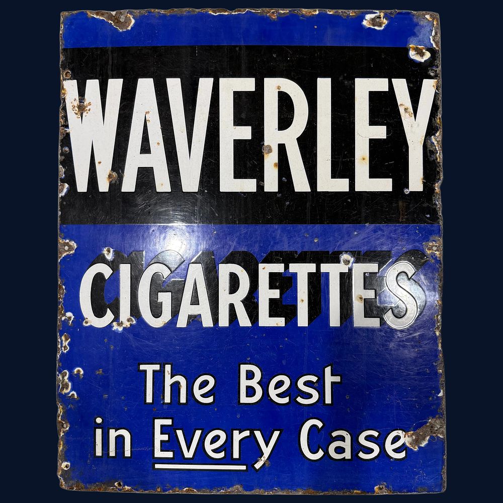 Lot 53: Waverley Cigarettes Enamel Advertising Sign
