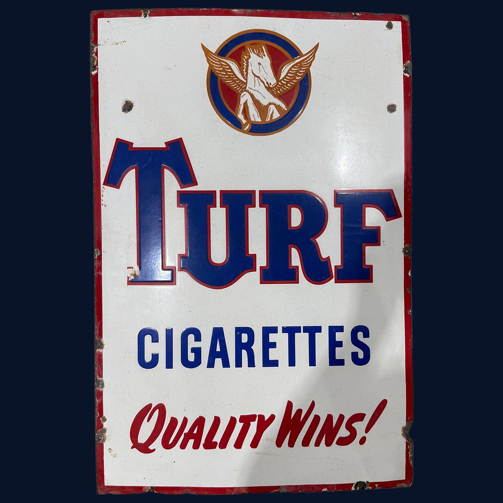 Lot 56: Turf Cigarettes Enamel Advertising Sign