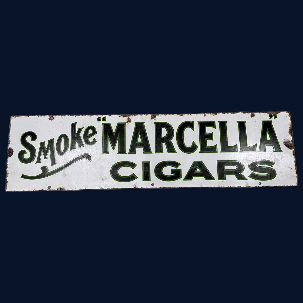 Lot 58: Marcella Cigars Enamel Advertising Sign
