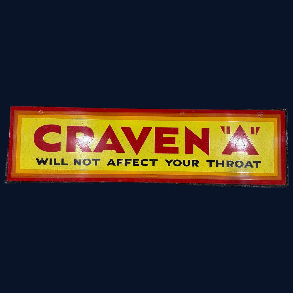 Lot 59: Craven "A" Enamel Advertising Sign