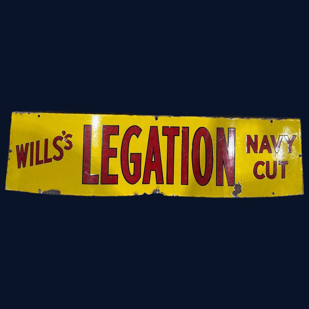 Lot 60: Wills's Legation Navy Cut Enamel Advertising Sign