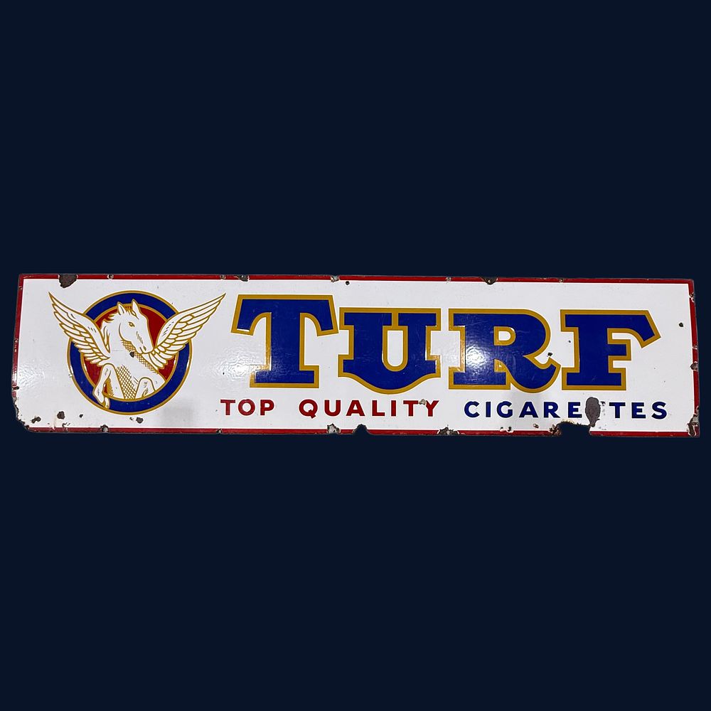 Lot 61: Turf Cigarettes Enamel Advertising Sign