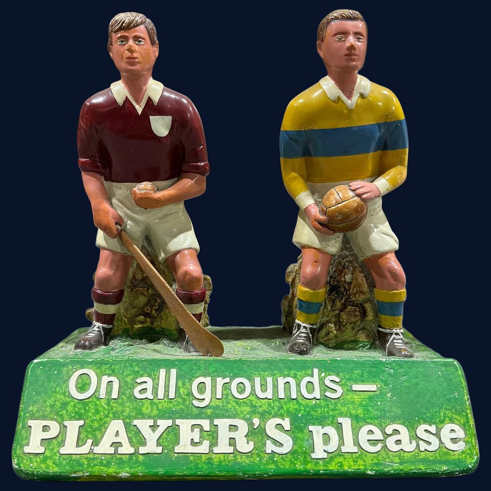 Lot 74: Player's Please GAA Hurling and Gaelic Football Advertising Display Figure by J. Egan
