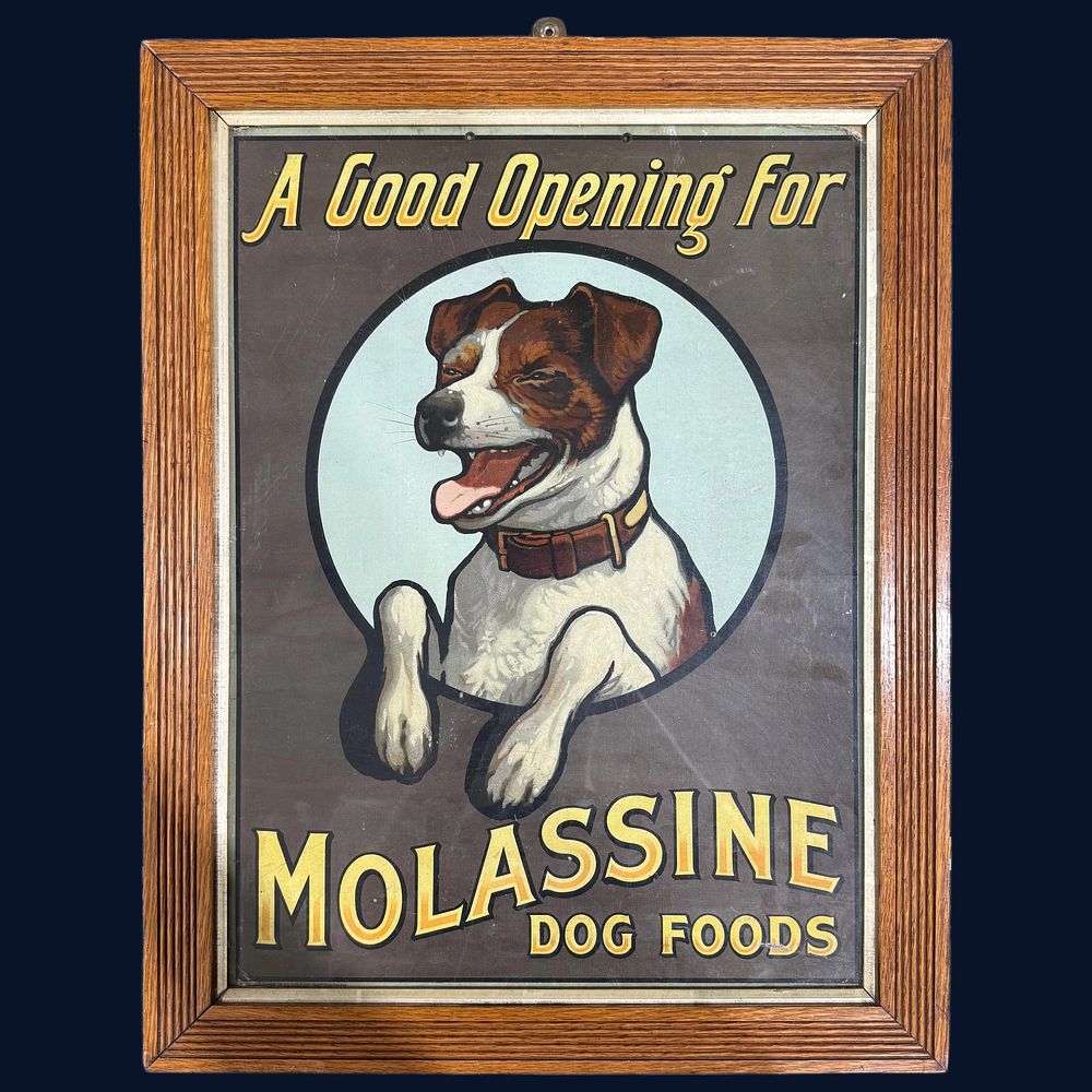 Lot 88: Molassine Dog Foods Lithographed Advertising Showcard
