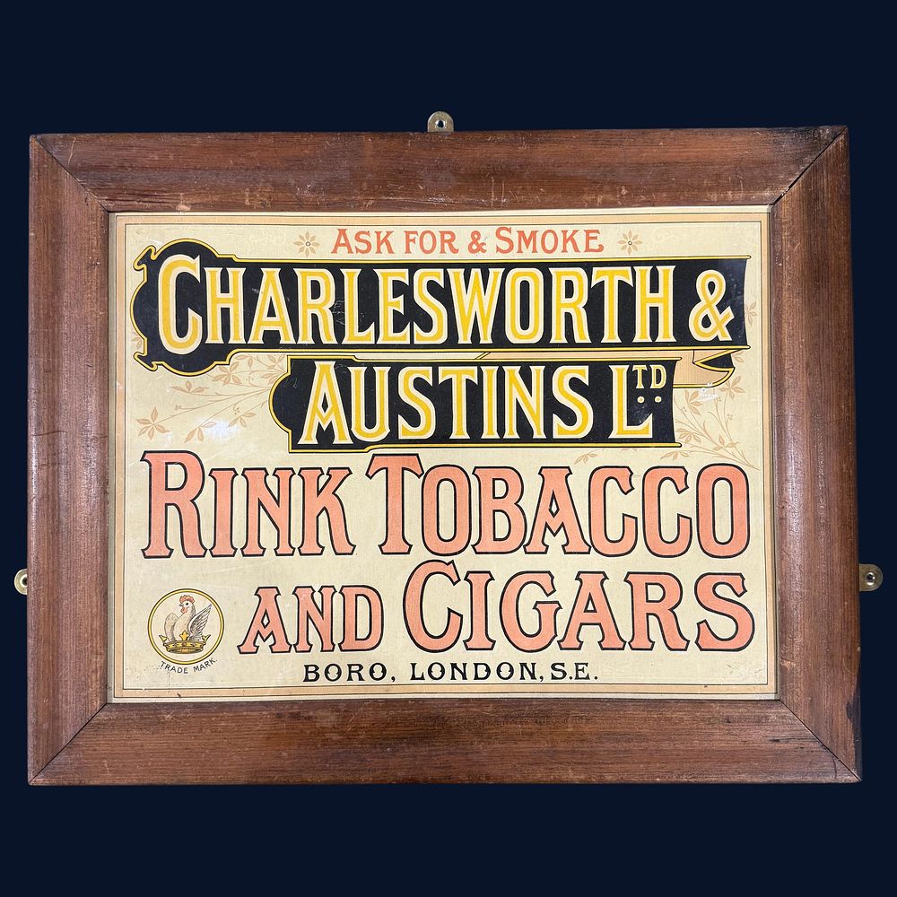 Lot 90: Charlesworth & Austins Ltd Rink Tobacco and Cigars Advertising Showcard