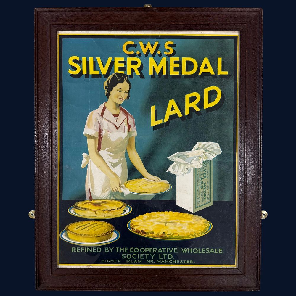 Lot 91: C.W.S. Silver Medal Lard Framed Advertising Print