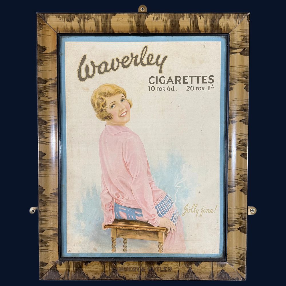 Lot 100: Waverley Cigarettes Advertising Showcard