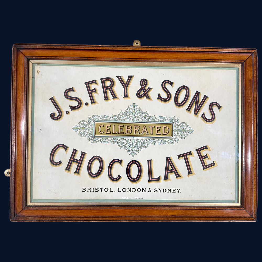 Lot 103: J.S. Fry & Sons Celebrated Chocolate Advertising Showcard