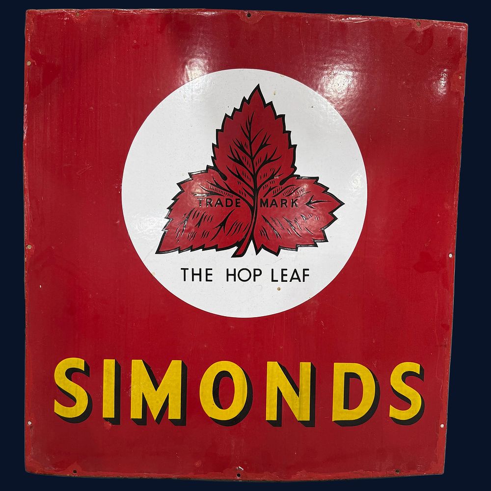 Lot 133: Simonds The Hop Leaf Advertising Sign