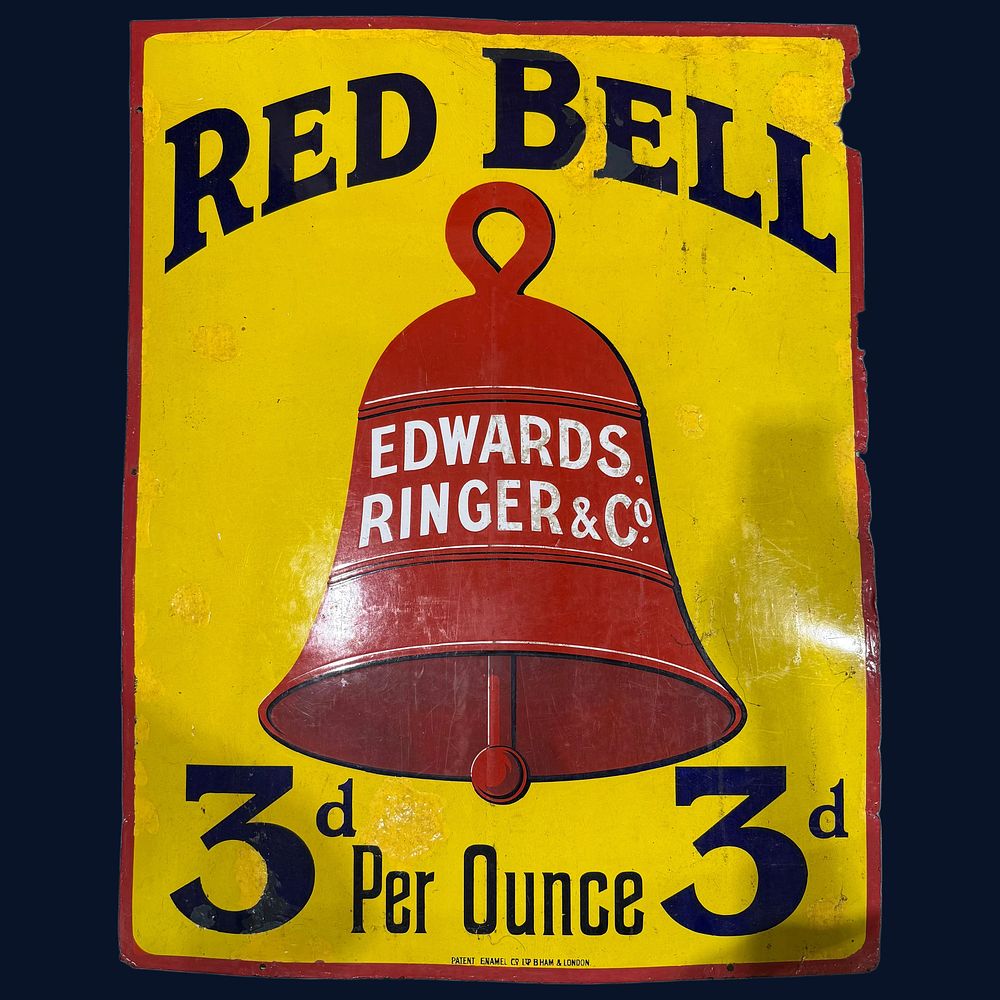 Lot 137: Red Bell Tobacco Enamel Advertising Sign