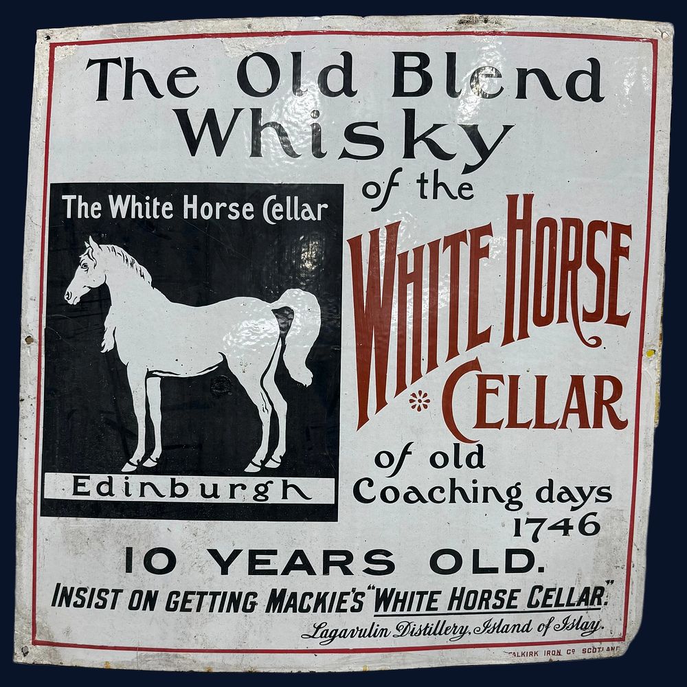 Lot 138: White Horse Cellar Whisky Enamel Advertising Sign