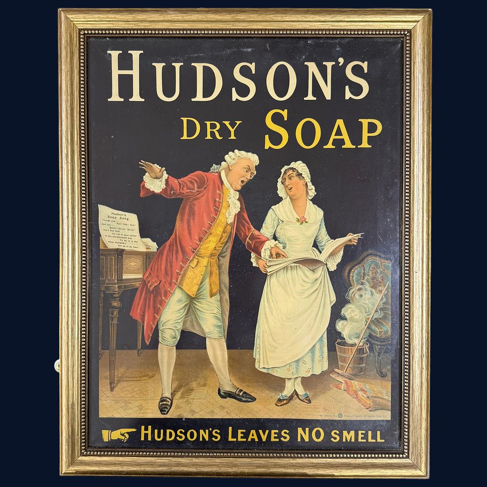 Lot 145: Hudson's Dry Soap Framed Advertising Print