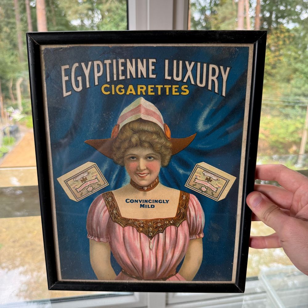 Lot 147: Egyptienne Luxury Cigarettes Advertising Showcard
