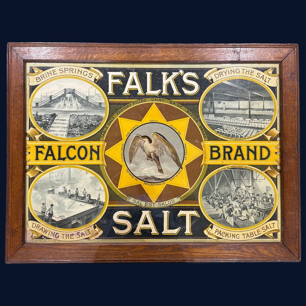 Lot 148: Falk's Falcon Brand Salt Advertising Showcard