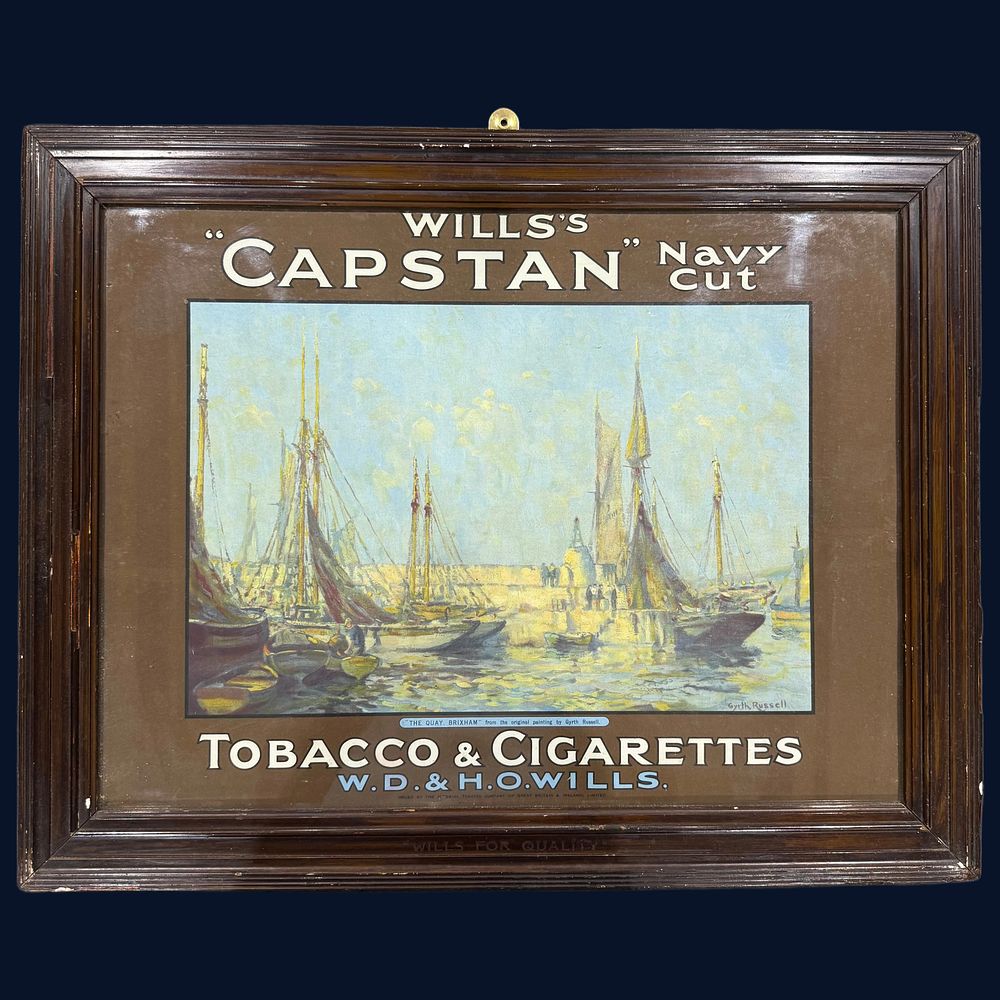 Lot 149: Wills's Capstan Navy Cut Tobacco and Cigarettes Advertising Print