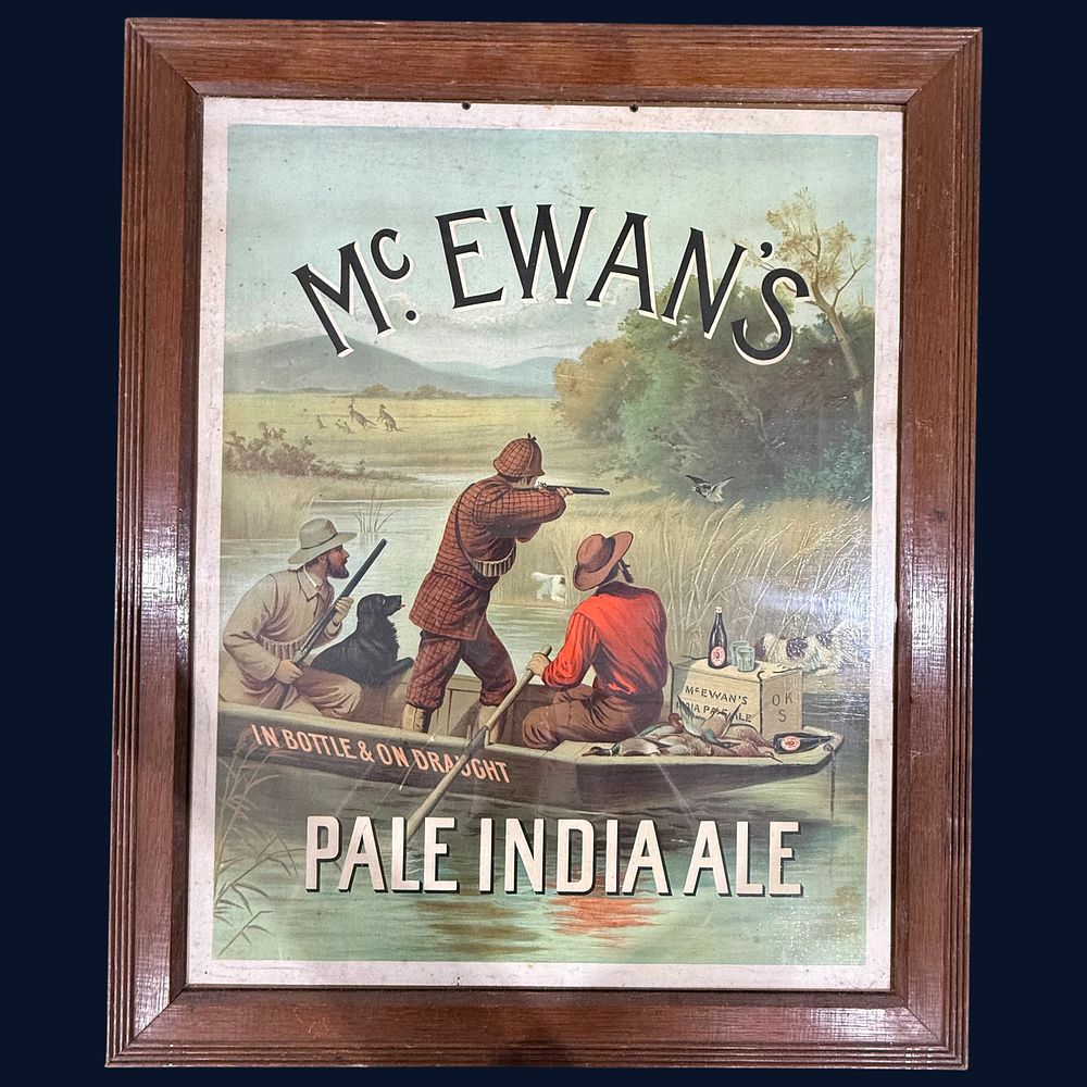 Lot 159: McEwan's Pale India Ale Framed Advertising Showcard