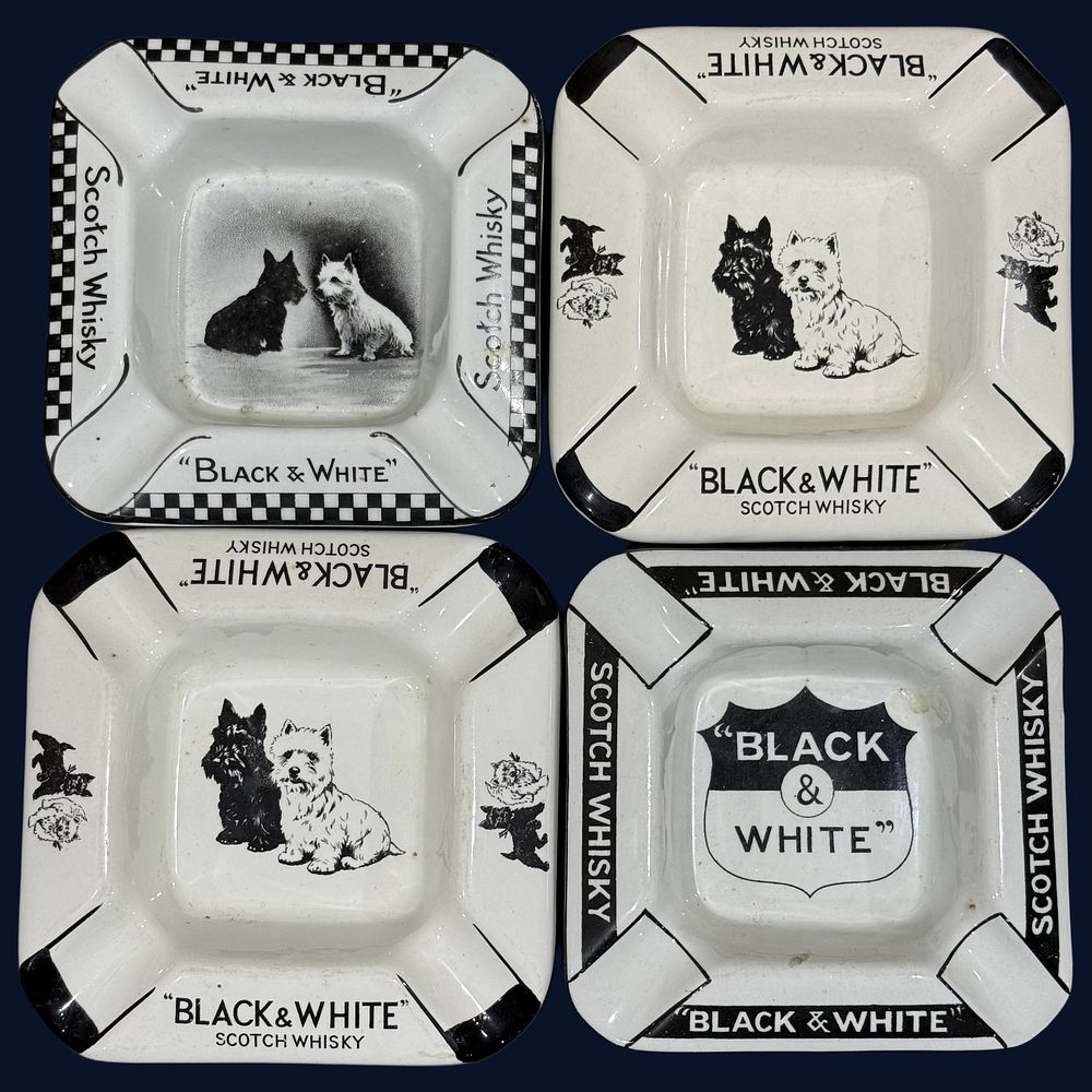 Lot 167: Black & White Advertising Ashtrays