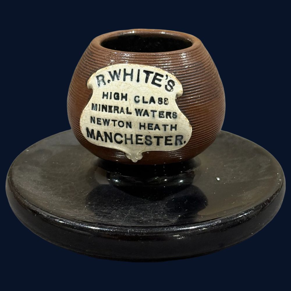 Lot 171: R. White's High Class Mineral Waters Lovatt Langley Mill Match Striker and Holder