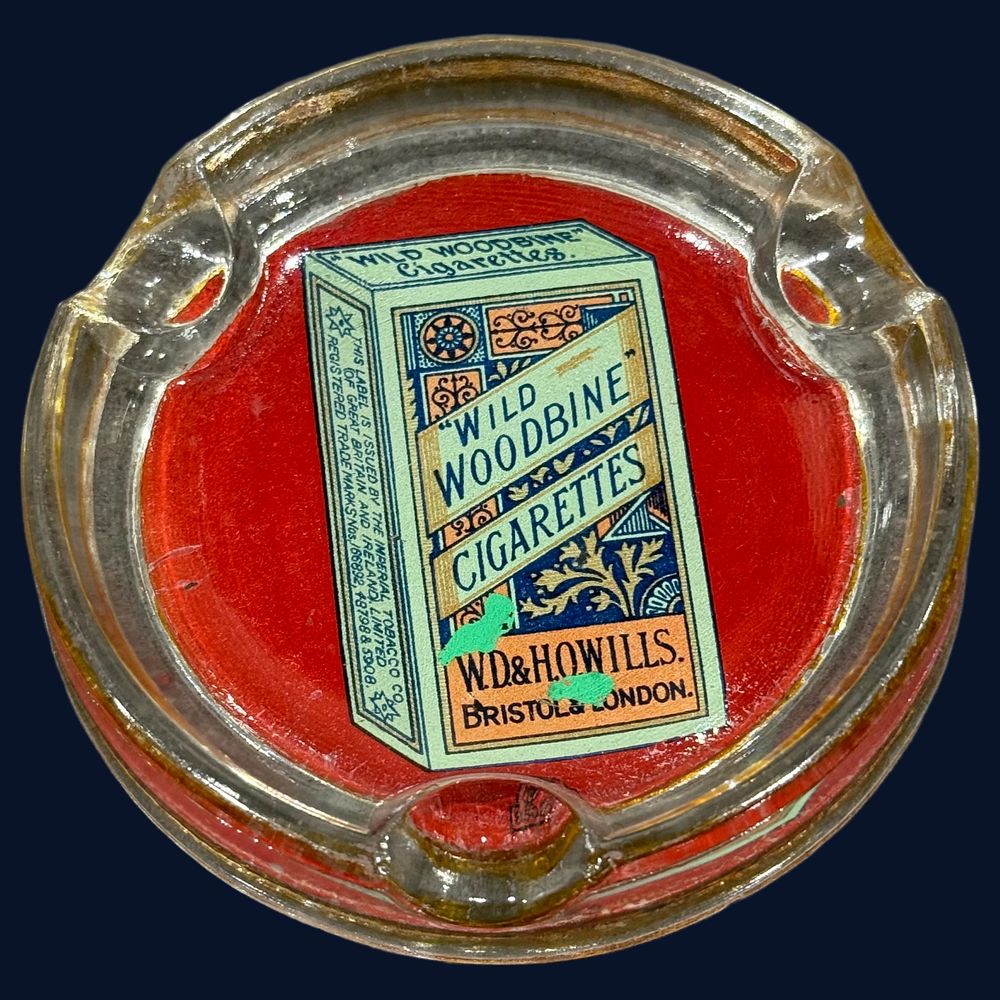 Lot 172: Vintage Glass Wild Woodbine Cigarettes Advertising Ashtray