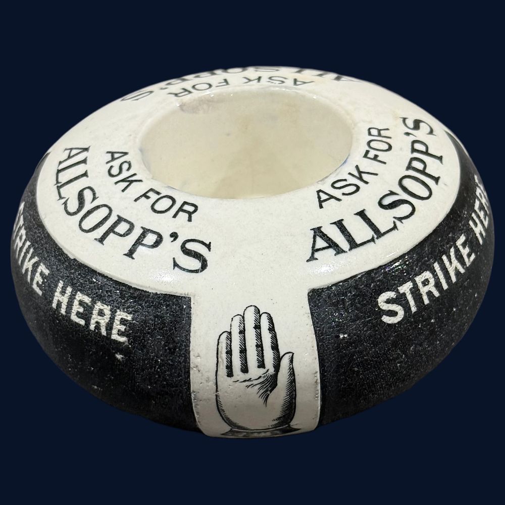 Lot 177: Allsopp's Advertising Ceramic Match Striker