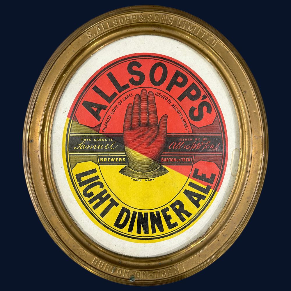 Lot 187: Allsopp Light Dinner Ale Advertising Sign