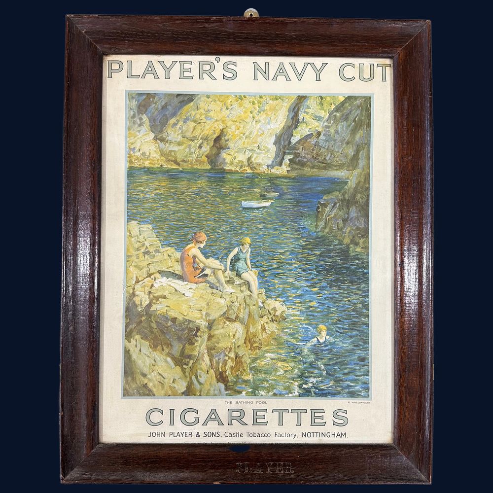 Lot 189: Rowland Wheelwright The Bathing Pool Player's Navy Cut Framed Print