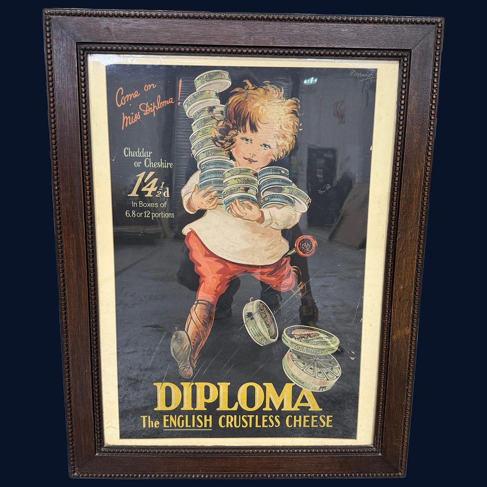 Lot 210: H. Norwich Diploma English Crustless Cheese Framed Print