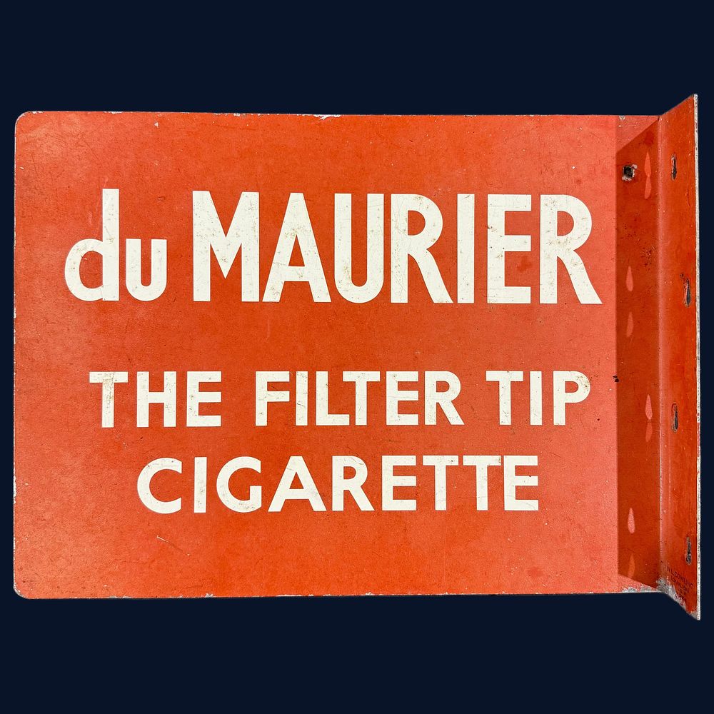 Lot 230: du Maurier Cigarettes Flanged Metal Advertising Sign