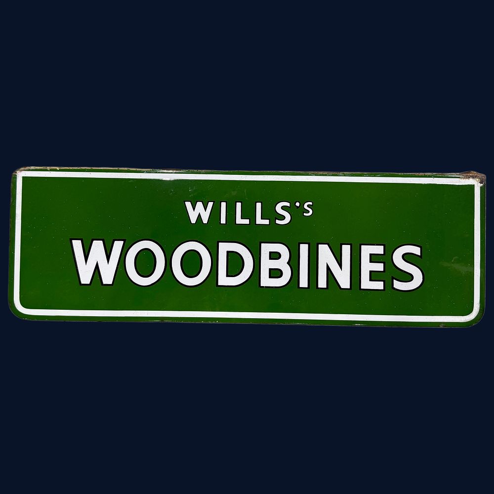Lot 233: Wills's Woodbines Enamel Advertising Sign