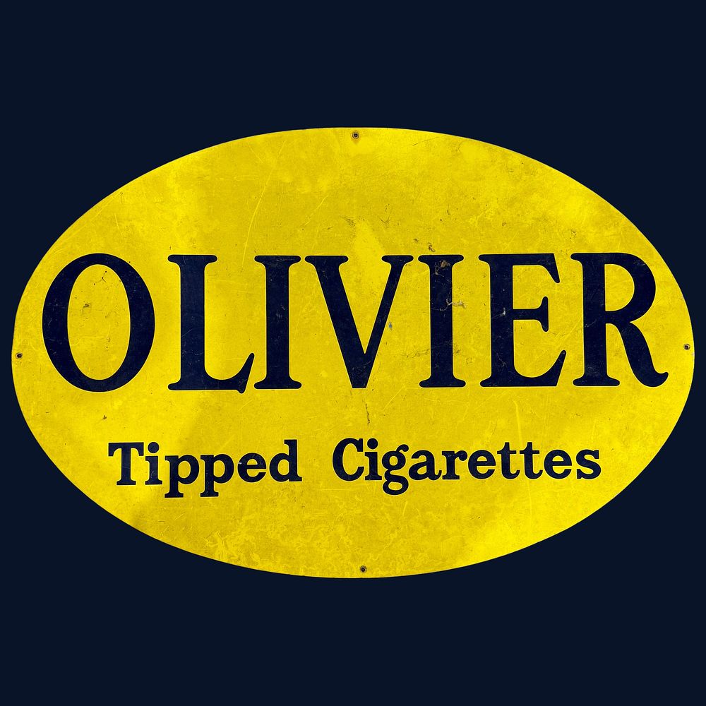 Lot 236: OLIVIER Tipped Cigarettes Lithographed Metal Advertising Sign