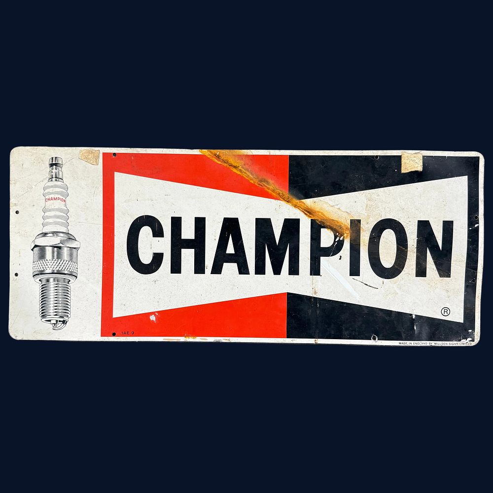 Lot 237: Champion Spark Plugs Advertising Sign by Millden Signs Limited