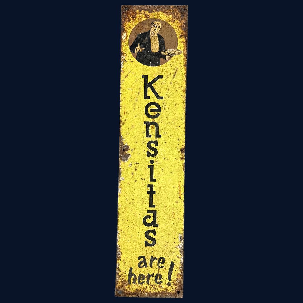 Lot 239: Kensitas Cigarettes Tin Advertising Sign