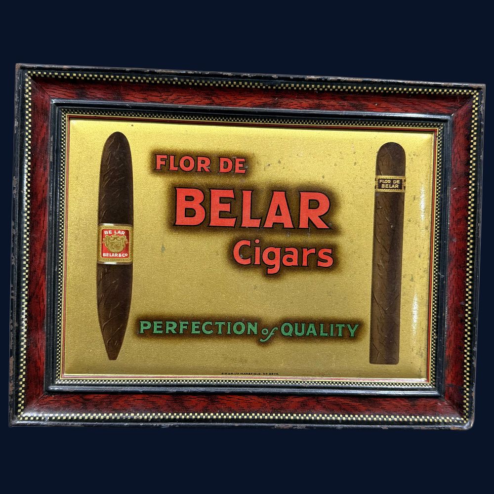 Lot 243: Flor De Belar Cigars Lithographed Tin Advertising Sign