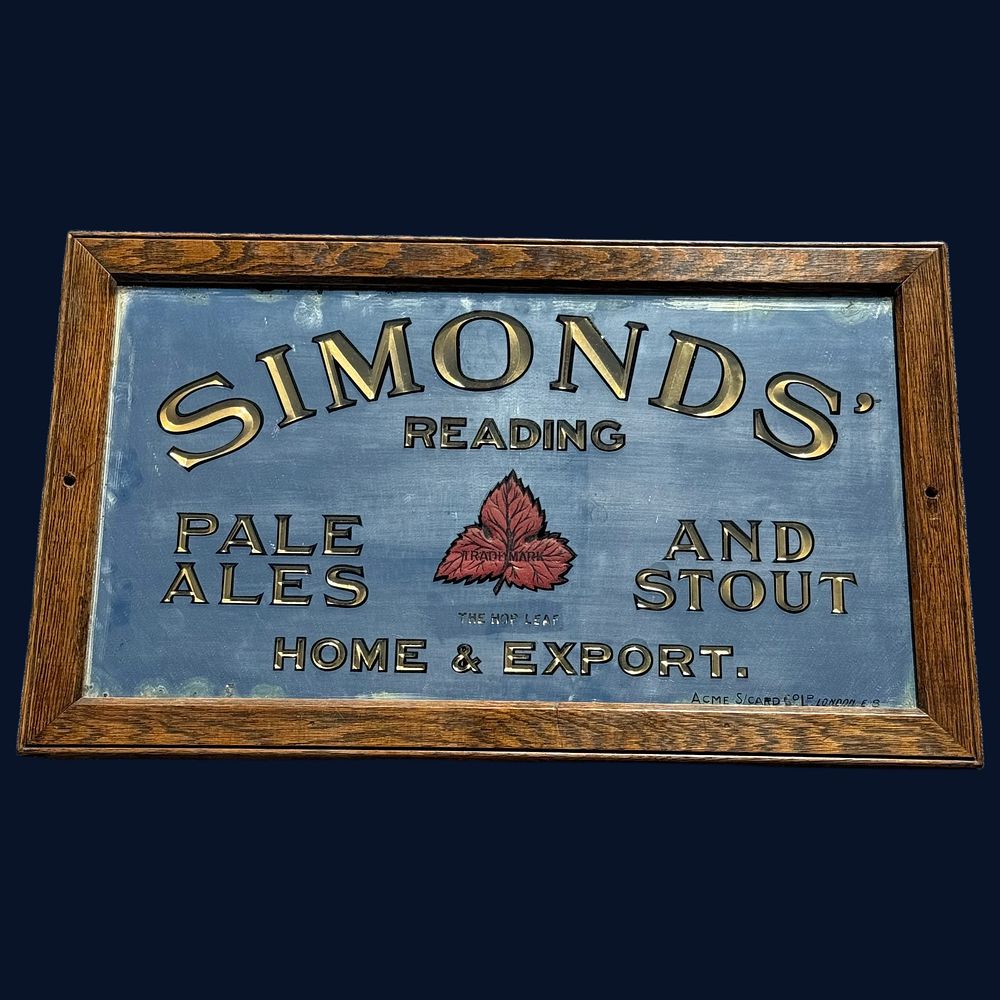 Lot 251: Simonds Reading Advertising Reverse Painted Mirror