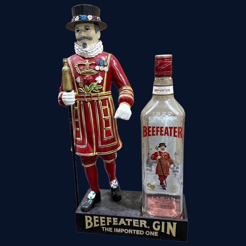 Lot 277: Beefeater Gin Promotional Figural Bar Display Stand and Bottle